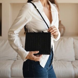 BEMBIEN Cecelia Black woven leather purse